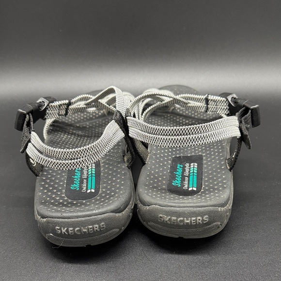 Skechers Women's Black and Gray Strappy Sandals Sz 9 - Picture 4 of 7